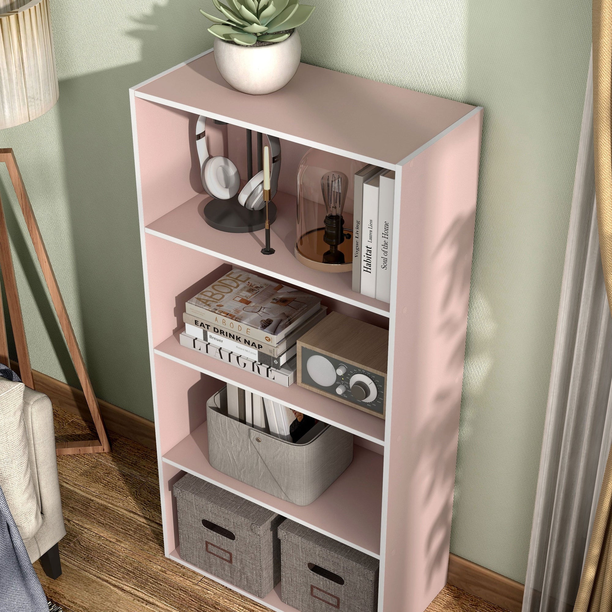 DH BASIC Modern Wood Customizable Stackable Storage Organizer - Cube Shelves, Drawer Cabinet, Bookcase with Doors by Denhour