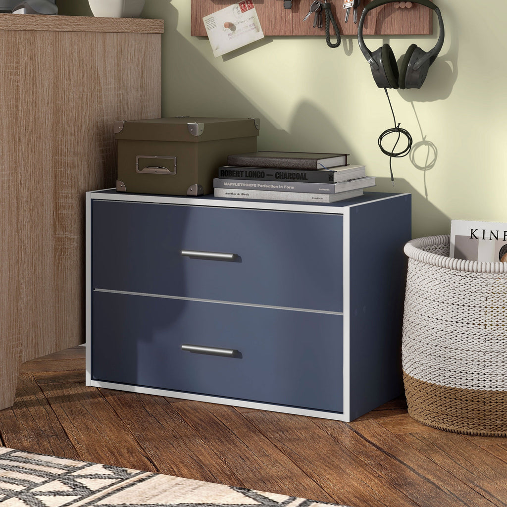 DH BASIC Organiseur de rangement empilable personnalisable en bois moderne - Étagères cubiques, armoire à tiroirs, bibliothèque avec portes par Denhour