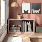 DH BASIC Organiseur de rangement empilable personnalisable en bois moderne - Étagères cubiques, armoire à tiroirs, bibliothèque avec portes par Denhour