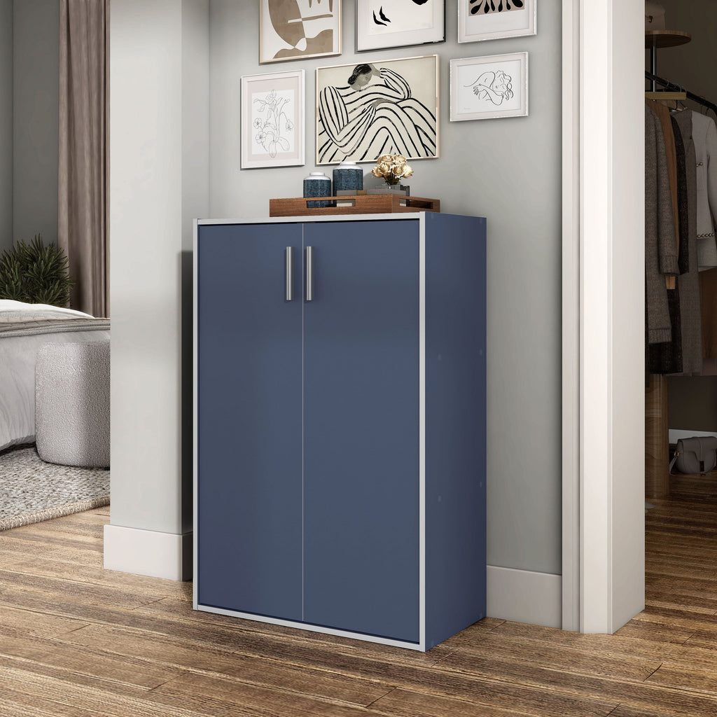 DH BASIC Organiseur de rangement empilable personnalisable en bois moderne - Étagères cubiques, armoire à tiroirs, bibliothèque avec portes par Denhour