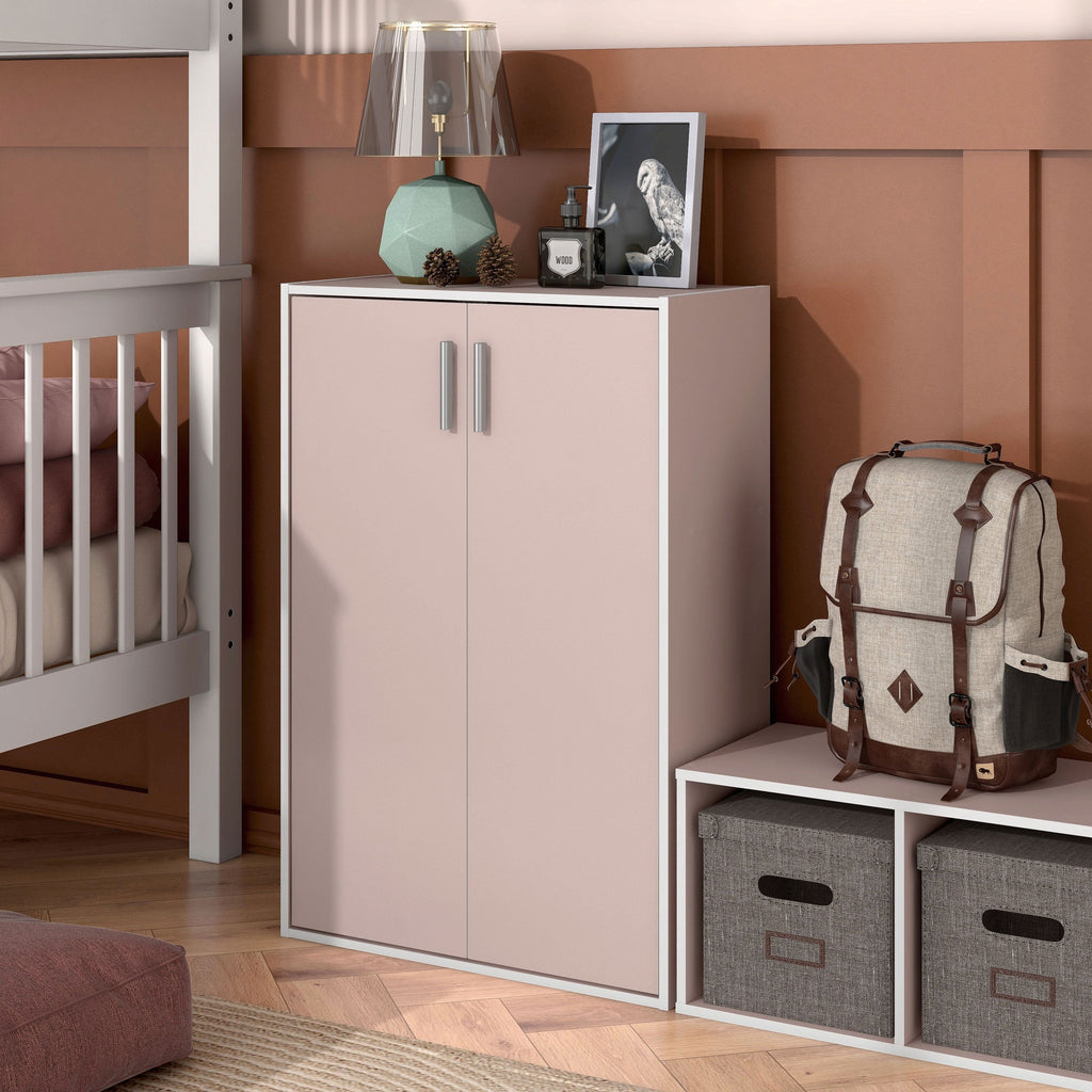 DH BASIC Organiseur de rangement empilable personnalisable en bois moderne - Étagères cubiques, armoire à tiroirs, bibliothèque avec portes par Denhour