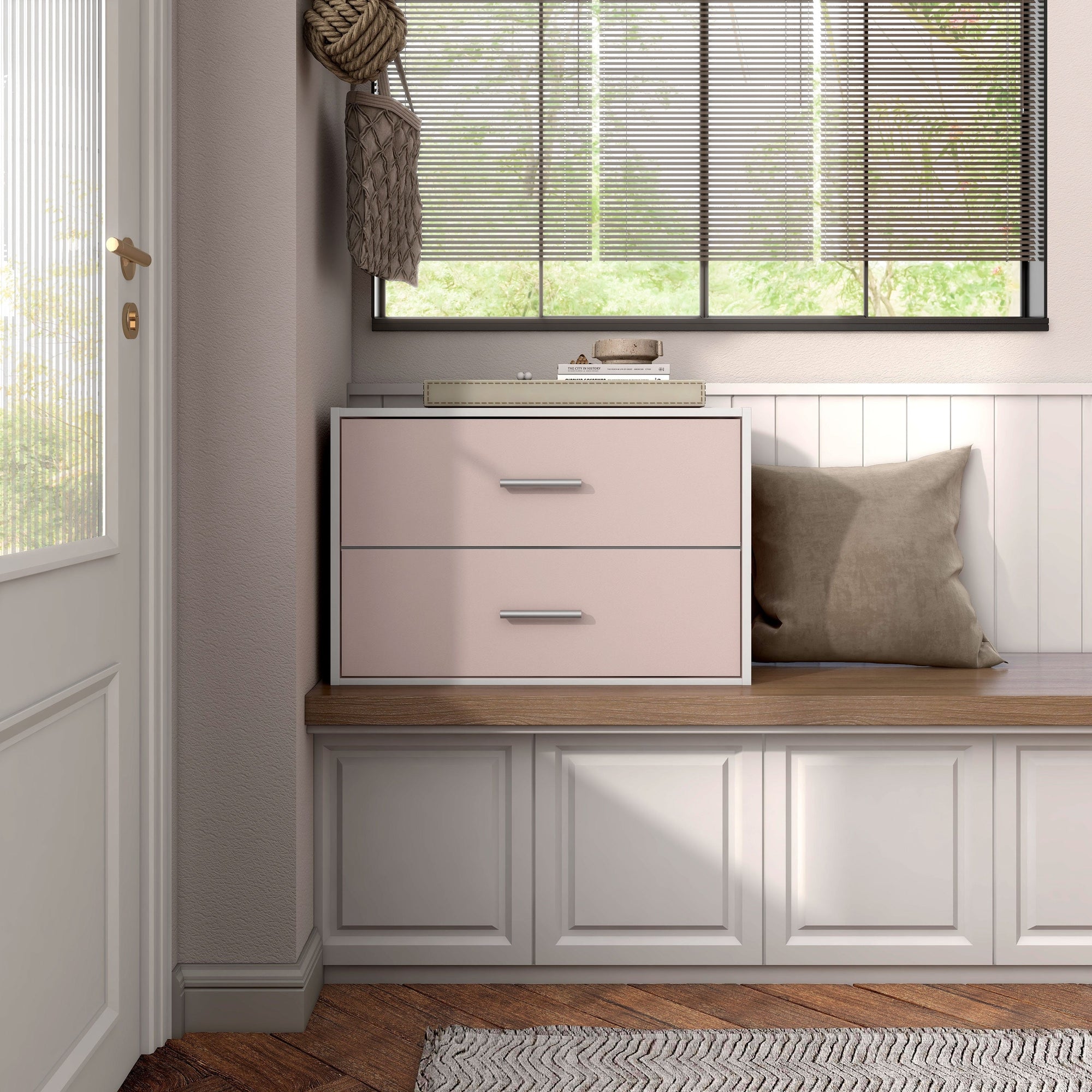 DH BASIC Modern Wood Customizable Stackable Storage Organizer - Cube Shelves, Drawer Cabinet, Bookcase with Doors by Denhour