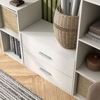 DH BASIC Organiseur de rangement empilable personnalisable en bois moderne - Étagères cubiques, armoire à tiroirs, bibliothèque avec portes par Denhour