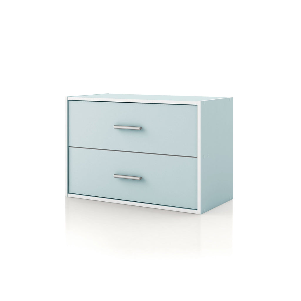 DH BASIC Organiseur de rangement empilable personnalisable en bois moderne - Étagères cubiques, armoire à tiroirs, bibliothèque avec portes par Denhour