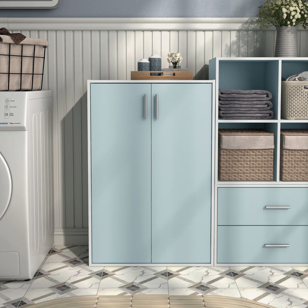 DH BASIC Organiseur de rangement empilable personnalisable en bois moderne - Étagères cubiques, armoire à tiroirs, bibliothèque avec portes par Denhour