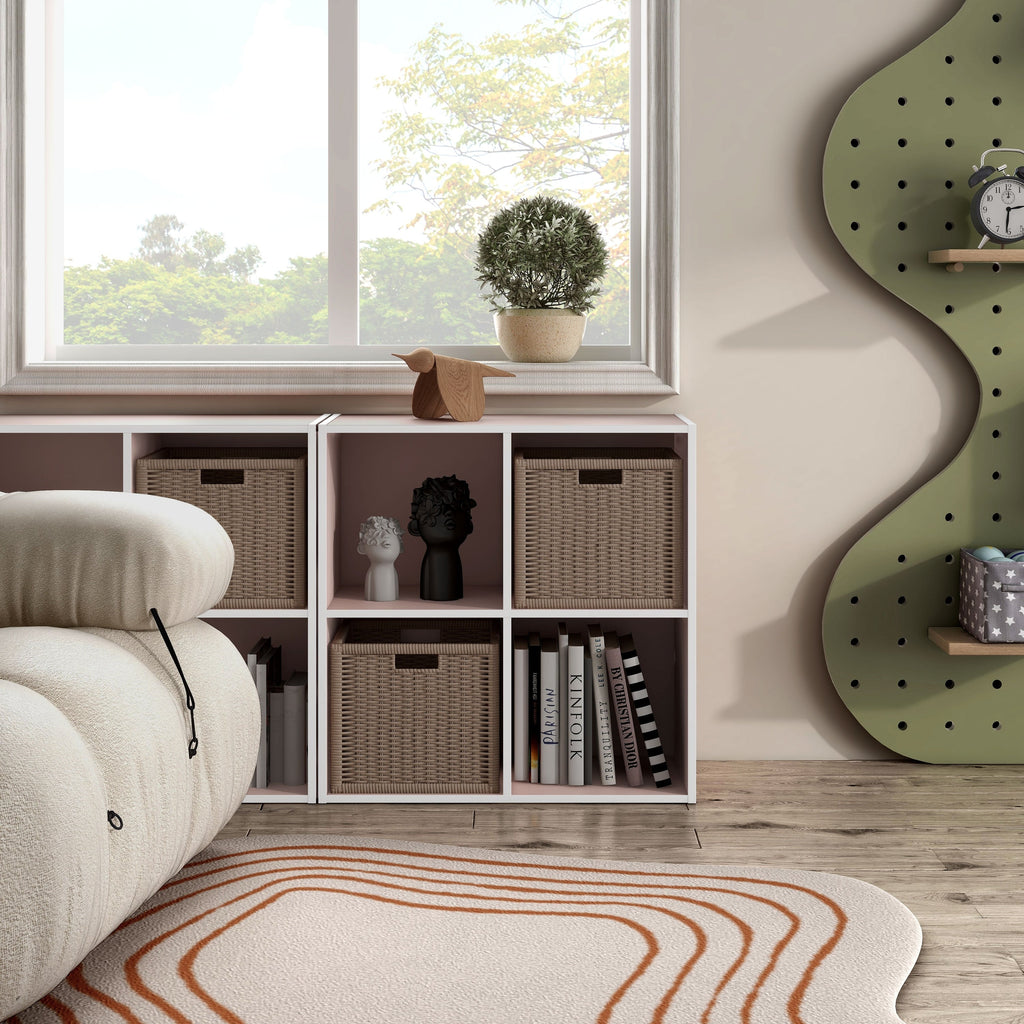 DH BASIC Organiseur de rangement empilable personnalisable en bois moderne - Étagères cubiques, armoire à tiroirs, bibliothèque avec portes par Denhour