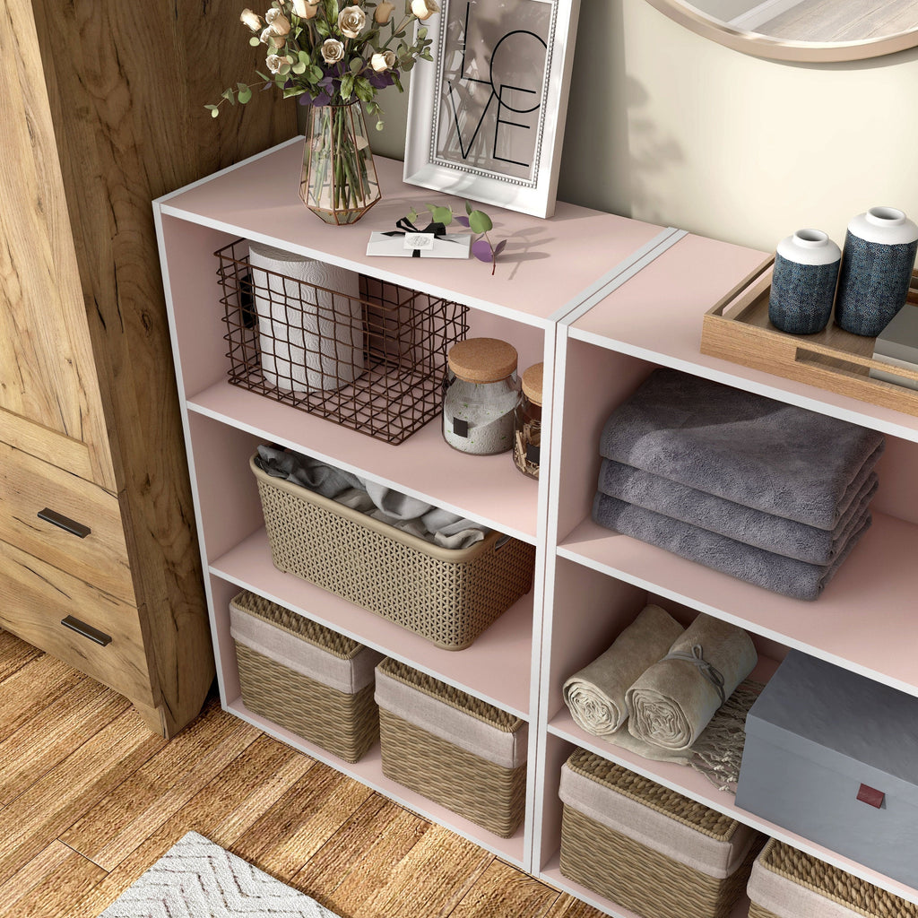 DH BASIC Organiseur de rangement empilable personnalisable en bois moderne - Étagères cubiques, armoire à tiroirs, bibliothèque avec portes par Denhour