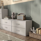 DH BASIC Organiseur de rangement empilable personnalisable en bois moderne - Étagères cubiques, armoire à tiroirs, bibliothèque avec portes par Denhour