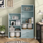 DH BASIC Organiseur de rangement empilable personnalisable en bois moderne - Étagères cubiques, armoire à tiroirs, bibliothèque avec portes par Denhour