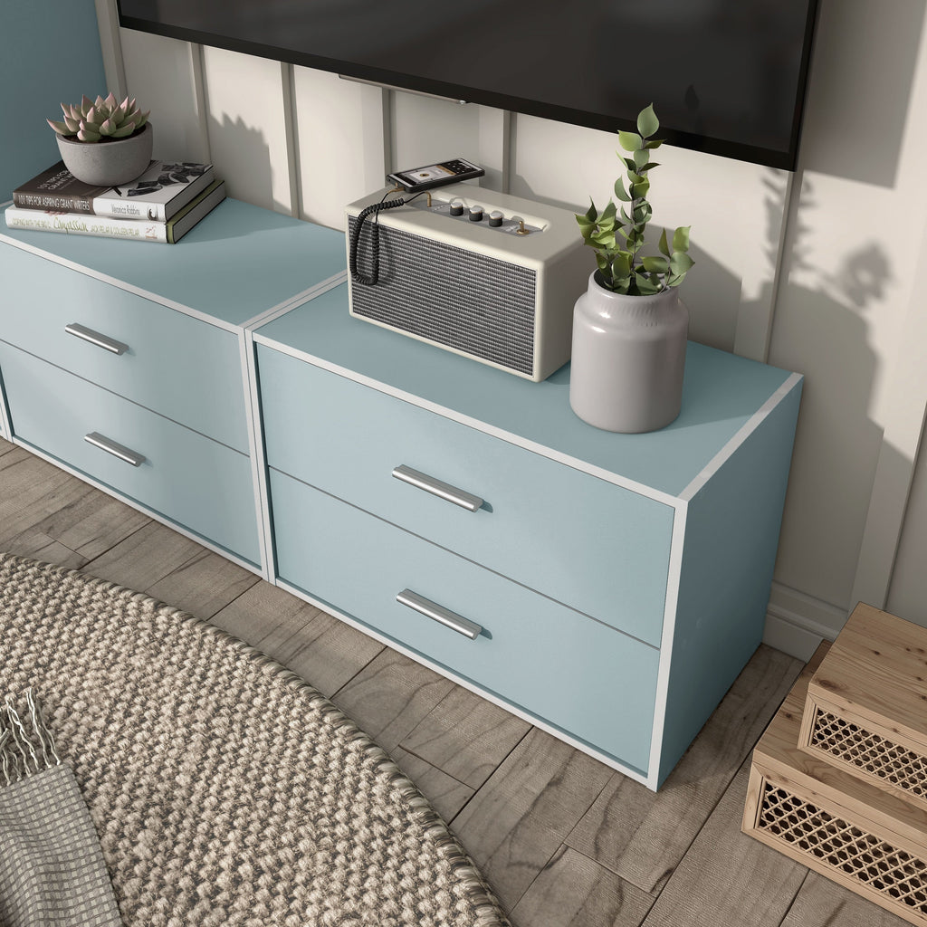 DH BASIC Organiseur de rangement empilable personnalisable en bois moderne - Étagères cubiques, armoire à tiroirs, bibliothèque avec portes par Denhour