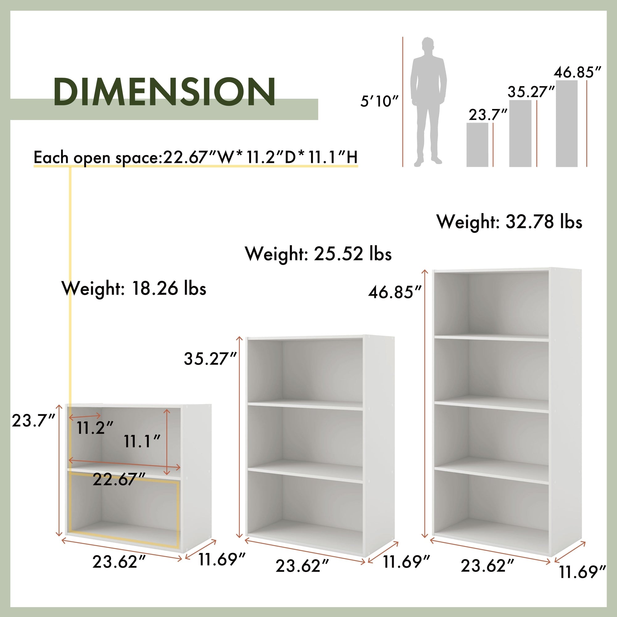 DH BASIC Modern Wood Customizable Stackable Storage Organizer - Cube Shelves, Drawer Cabinet, Bookcase with Doors by Denhour