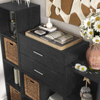 DH BASIC Organiseur de rangement empilable personnalisable en bois moderne - Étagères cubiques, armoire à tiroirs, bibliothèque avec portes par Denhour