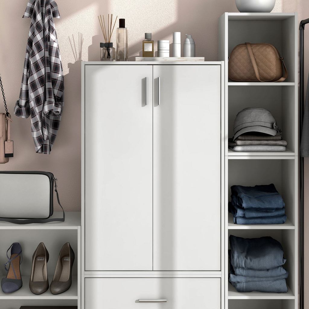 DH BASIC Organiseur de rangement empilable personnalisable en bois moderne - Étagères cubiques, armoire à tiroirs, bibliothèque avec portes par Denhour