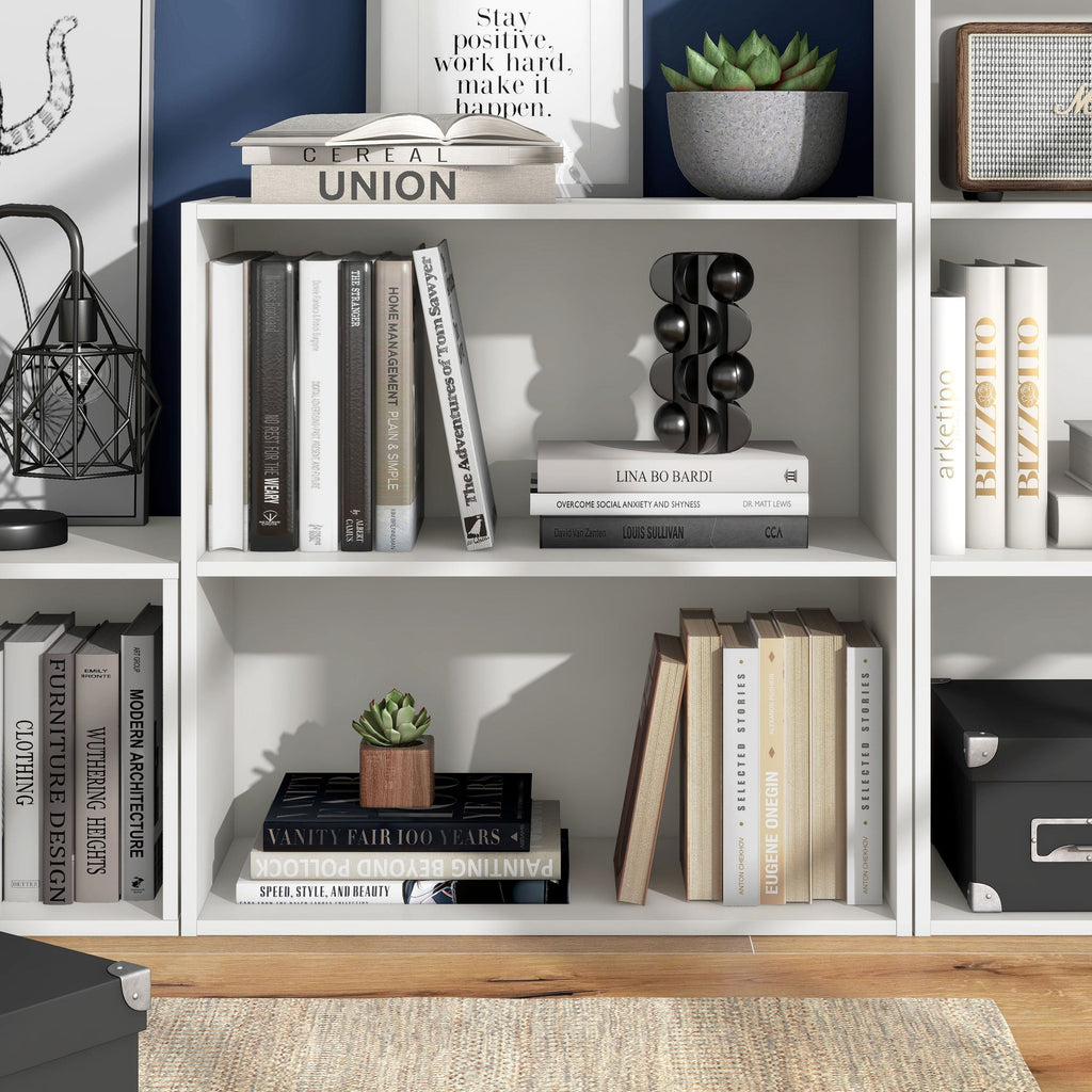 DH BASIC Organiseur de rangement empilable personnalisable en bois moderne - Étagères cubiques, armoire à tiroirs, bibliothèque avec portes par Denhour