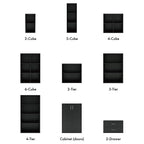 DH BASIC Organiseur de rangement empilable personnalisable en bois moderne - Étagères cubiques, armoire à tiroirs, bibliothèque avec portes par Denhour