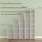 DH BASIC Organiseur de rangement empilable personnalisable en bois moderne - Étagères cubiques, armoire à tiroirs, bibliothèque avec portes par Denhour