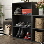 DH BASIC Organiseur de rangement empilable personnalisable en bois moderne - Étagères cubiques, armoire à tiroirs, bibliothèque avec portes par Denhour