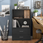DH BASIC Organiseur de rangement empilable personnalisable en bois moderne - Étagères cubiques, armoire à tiroirs, bibliothèque avec portes par Denhour