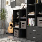 DH BASIC Organiseur de rangement empilable personnalisable en bois moderne - Étagères cubiques, armoire à tiroirs, bibliothèque avec portes par Denhour