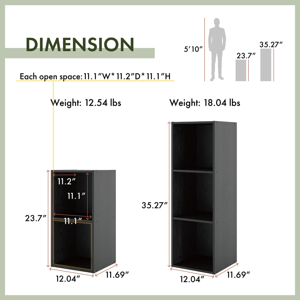 DH BASIC Organiseur de rangement empilable personnalisable en bois moderne - Étagères cubiques, armoire à tiroirs, bibliothèque avec portes par Denhour