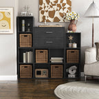 DH BASIC Organiseur de rangement empilable personnalisable en bois moderne - Étagères cubiques, armoire à tiroirs, bibliothèque avec portes par Denhour