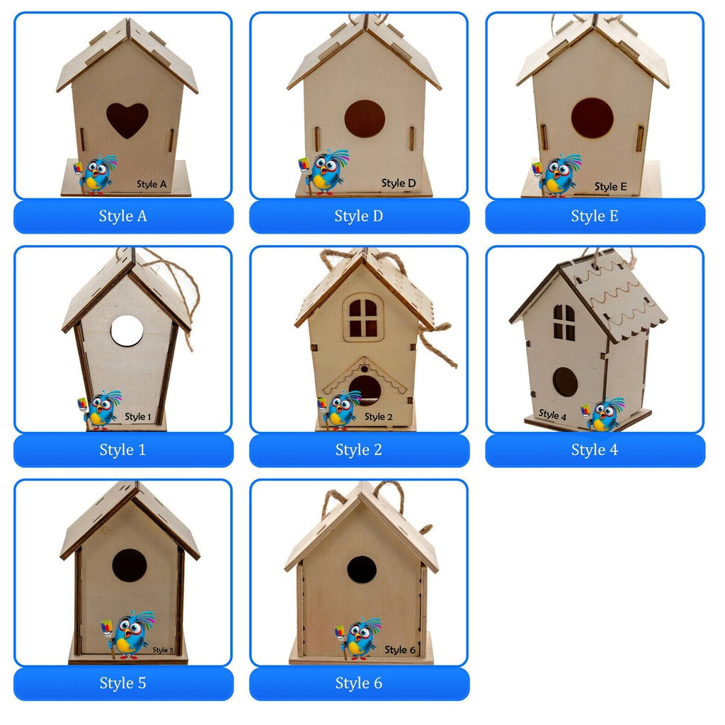 Nichoir en bois fait maison à construire soi-même - Construisez votre propre nichoir avec un kit de peinture facile