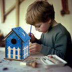 Nichoir en bois fait maison à construire soi-même - Construisez votre propre nichoir avec un kit de peinture facile