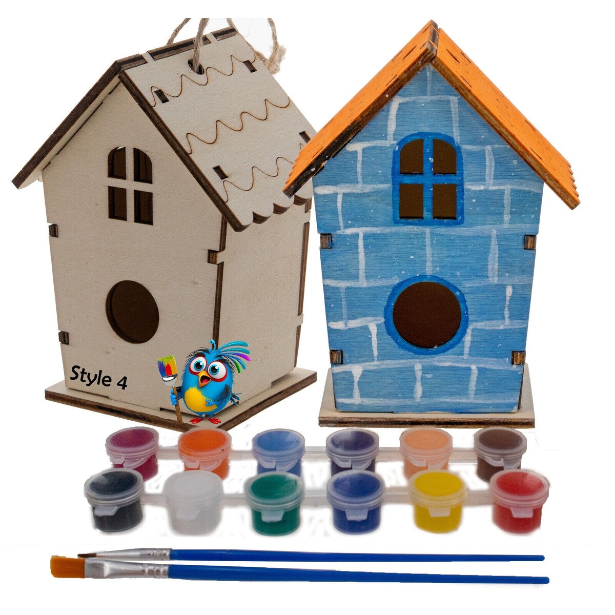 Nichoir en bois fait maison à construire soi-même - Construisez votre propre nichoir avec un kit de peinture facile
