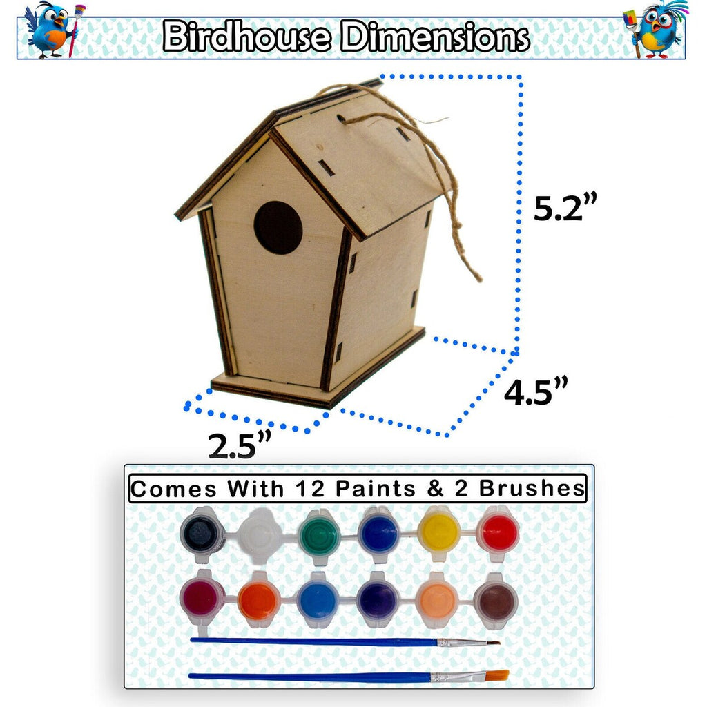Nichoir en bois fait maison à construire soi-même - Construisez votre propre nichoir avec un kit de peinture facile