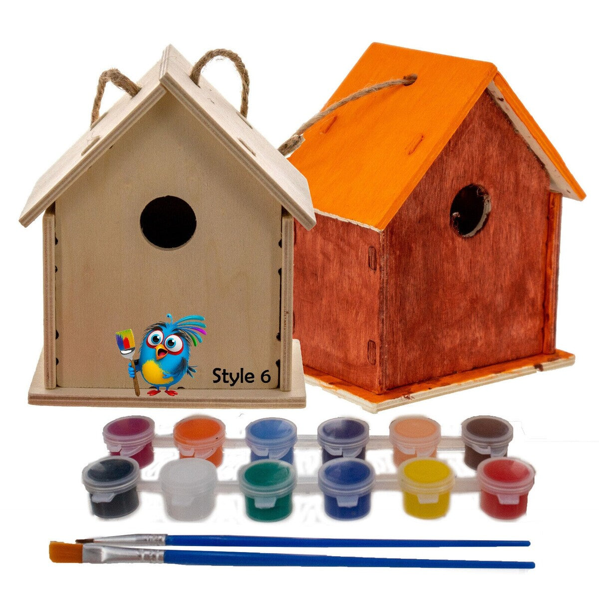 Nichoir en bois fait maison à construire soi-même - Construisez votre propre nichoir avec un kit de peinture facile