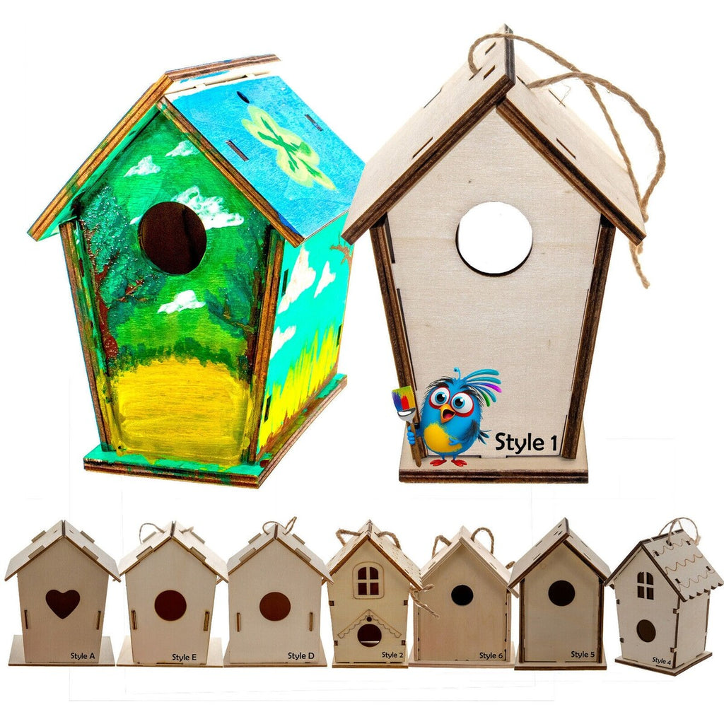 Nichoir en bois fait maison à construire soi-même - Construisez votre propre nichoir avec un kit de peinture facile