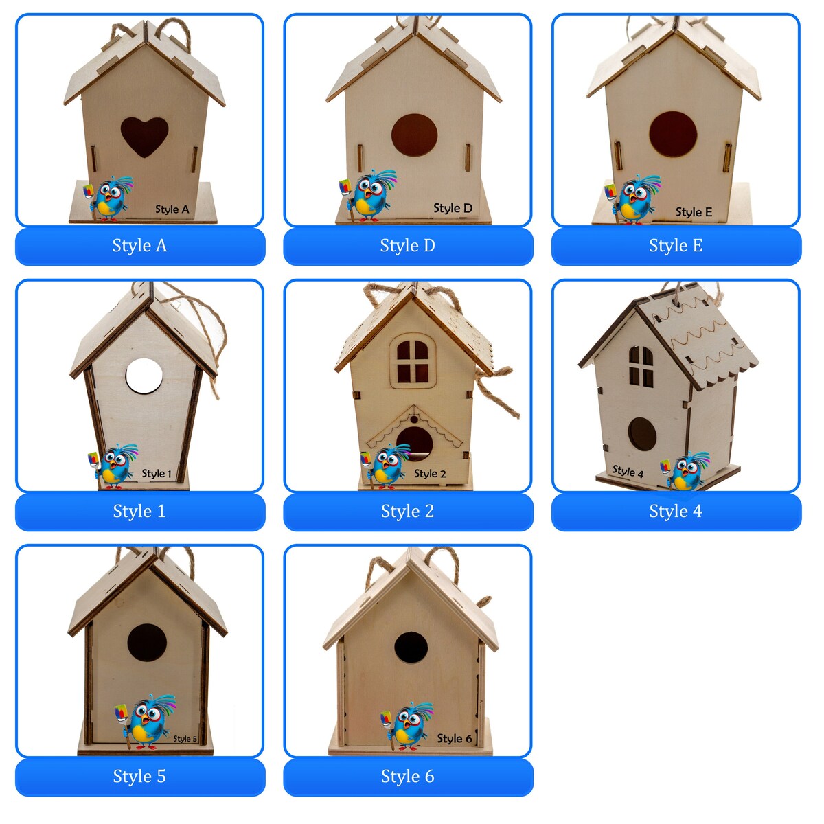 Nichoir en bois fait maison à construire soi-même - Construisez votre propre nichoir avec un kit de peinture facile
