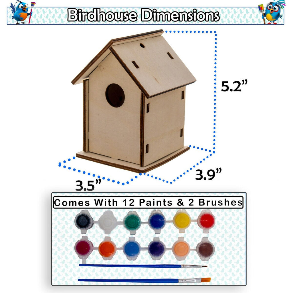 Nichoir en bois fait maison à construire soi-même - Construisez votre propre nichoir avec un kit de peinture facile