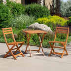 Ensemble bistro 3 pièces Twin Lakes de DTY Outdoor Living, carré, en eucalyptus, huile naturelle