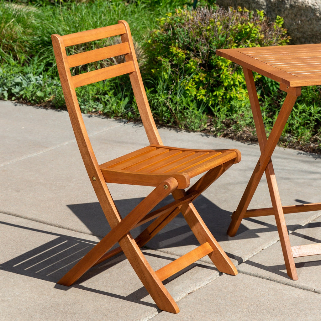Ensemble bistro 3 pièces Twin Lakes de DTY Outdoor Living, carré, en eucalyptus, huile naturelle