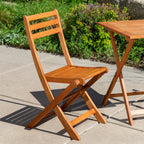 Ensemble bistro 3 pièces Twin Lakes de DTY Outdoor Living, carré, en eucalyptus, huile naturelle