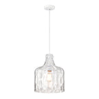Suspension Daelan en verre transparent alvéolé à une lumière - 12 po
