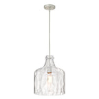 Suspension Daelan en verre transparent alvéolé à une lumière - 12 po