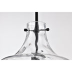 Suspension Daelan en verre transparent alvéolé à une lumière - 12 po