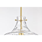 Suspension Daelan en verre transparent alvéolé à une lumière - 12 po