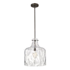 Suspension Daelan en verre transparent alvéolé à une lumière - 12 po
