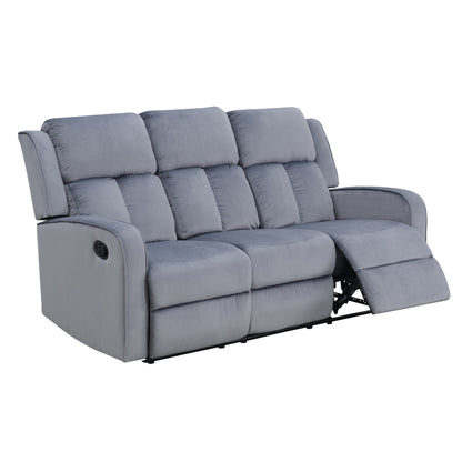 Canapé inclinable rembourré en tissu bleu-gris Dale