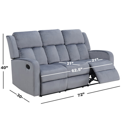Canapé inclinable rembourré en tissu bleu-gris Dale