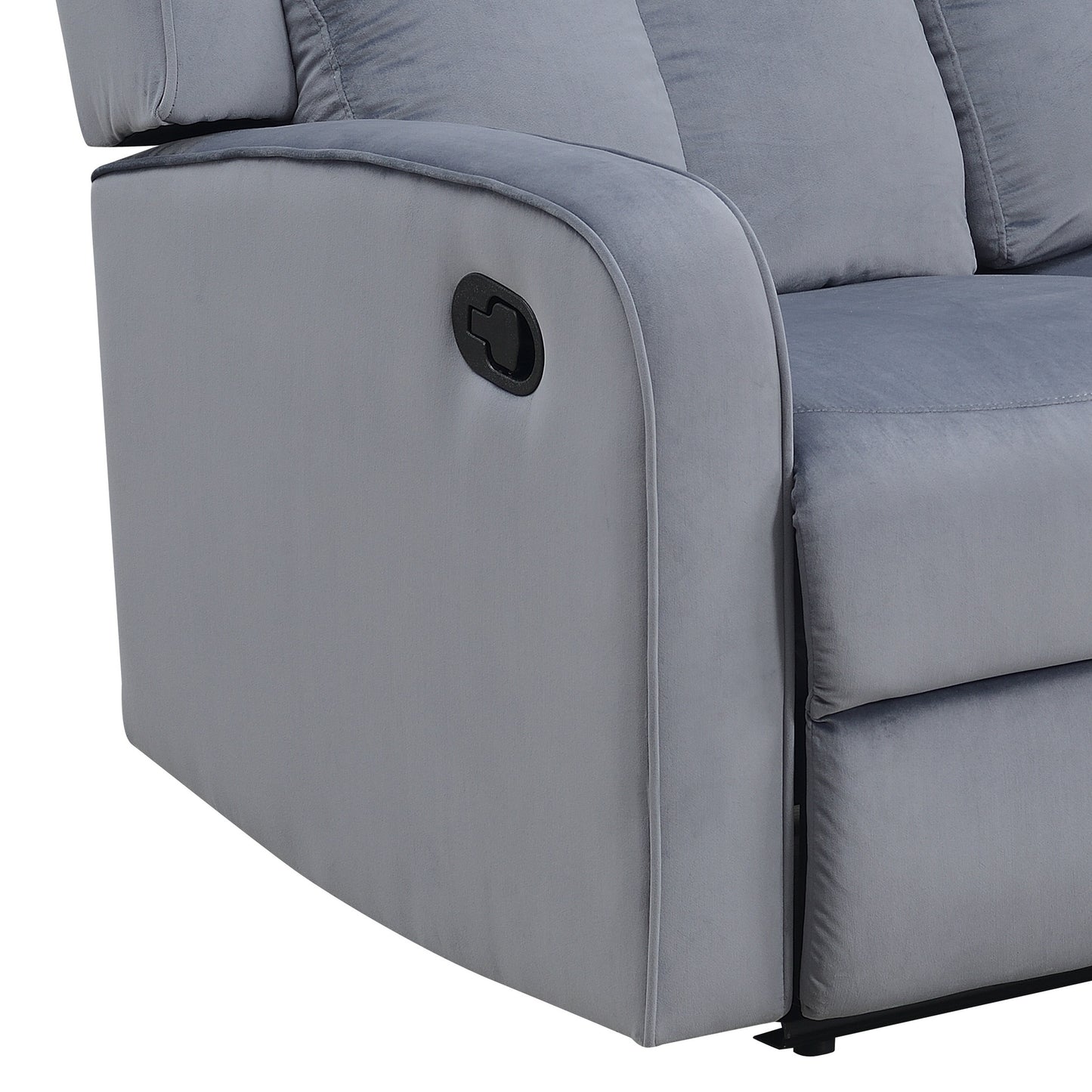 Canapé inclinable rembourré en tissu bleu-gris Dale