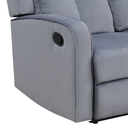 Canapé inclinable rembourré en tissu bleu-gris Dale