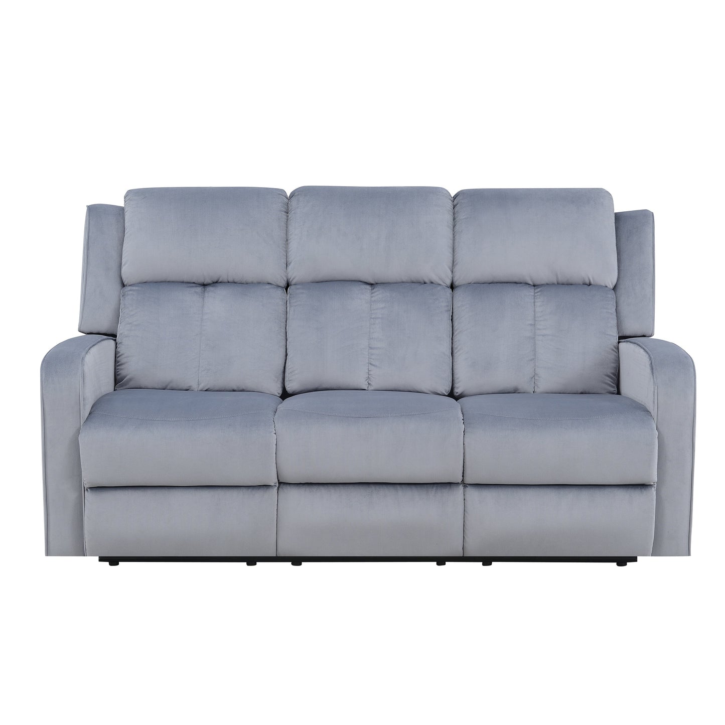 Canapé inclinable rembourré en tissu bleu-gris Dale