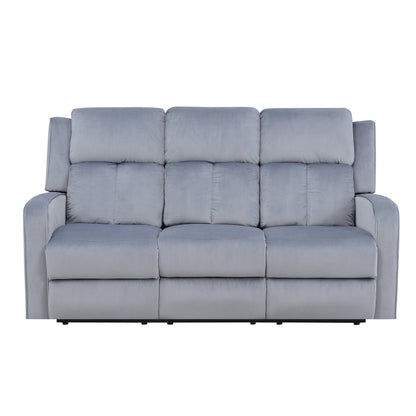 Canapé inclinable rembourré en tissu bleu-gris Dale