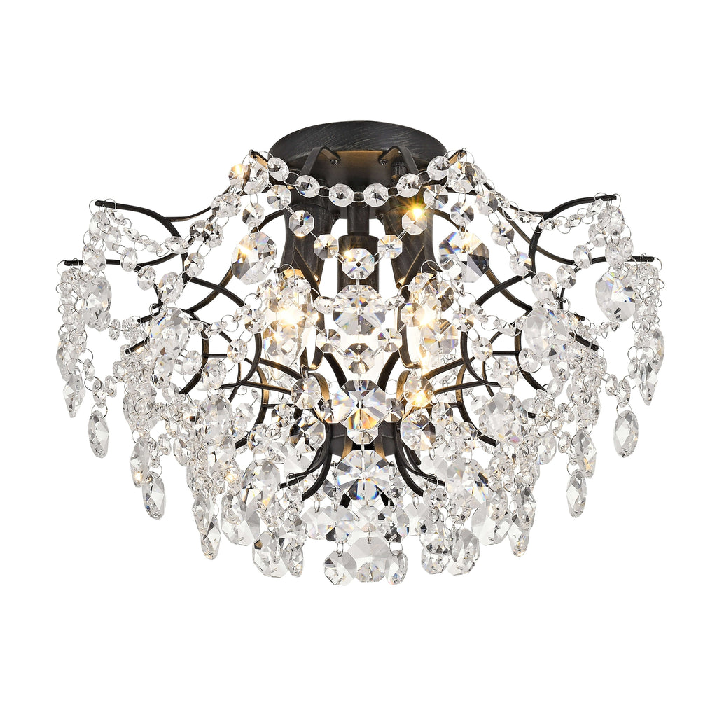 Plafonnier d'intérieur élégant à 3 lumières en cristal Dalia