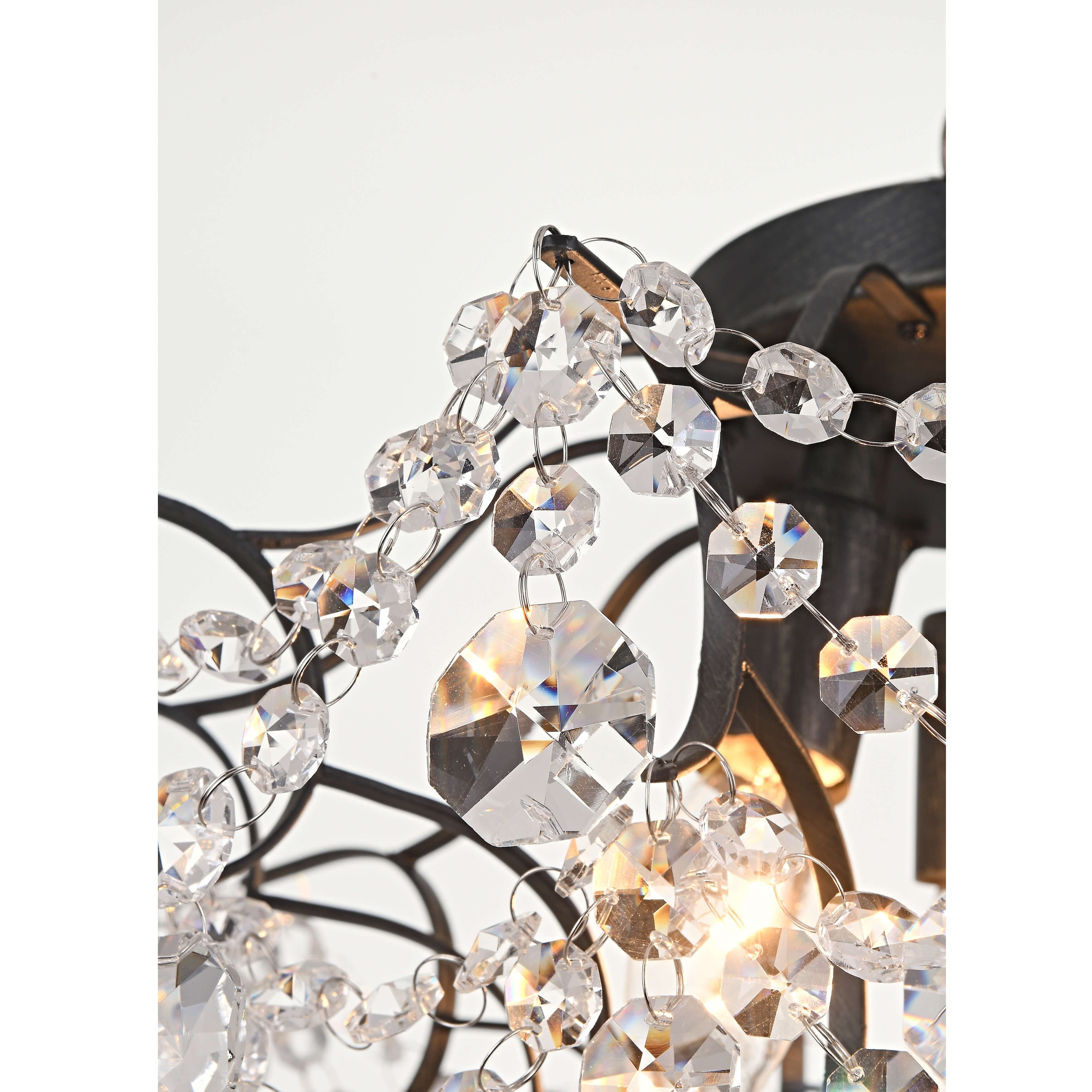Plafonnier d'intérieur élégant à 3 lumières en cristal Dalia