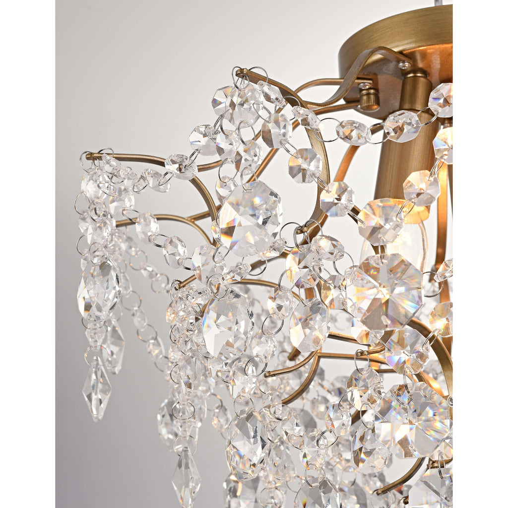 Plafonnier d'intérieur élégant à 3 lumières en cristal Dalia